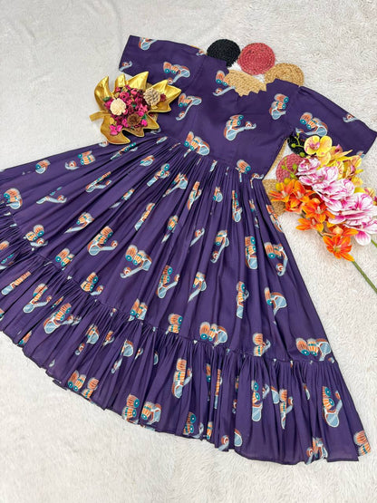 Elegant Soft Cotton Printed Midi Gown - Ultimate Summer Glamour and Comfort