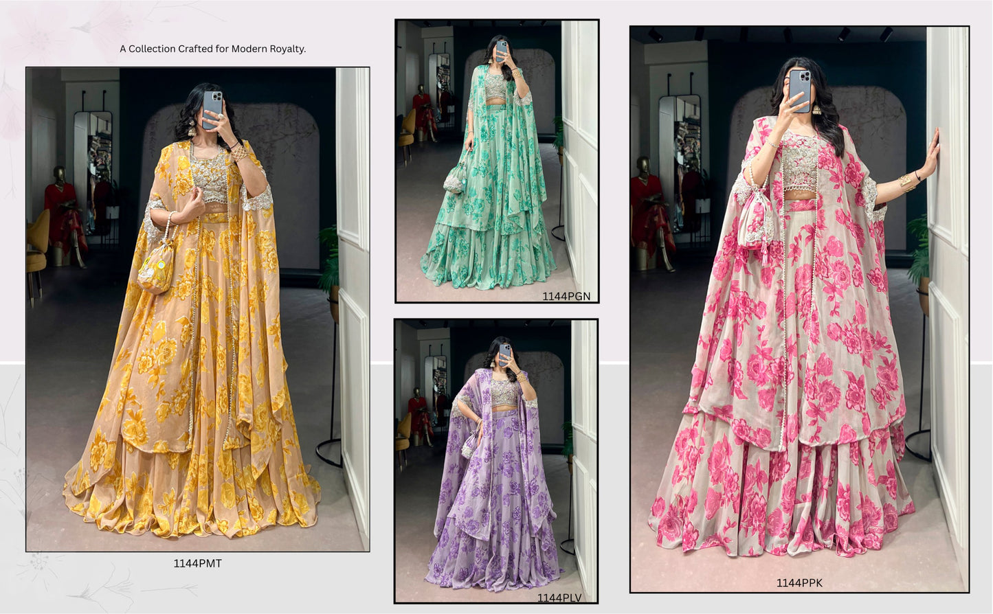 RangBhoomi Pastel Cape Style Lehenga - Ready-to-Wear Embroidered Set
