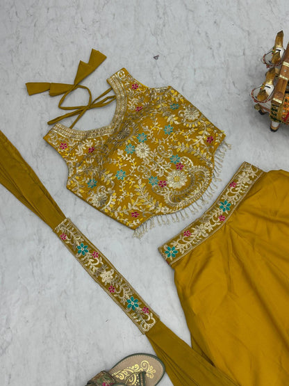 Chic Designer Embroidered Palazzo Co-ord Set with Dupatta