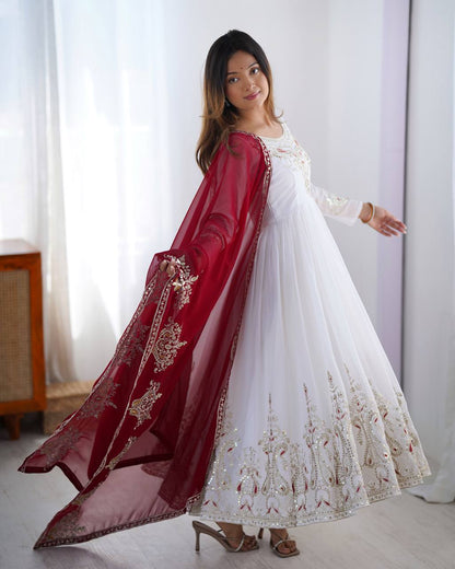 Stun at Every Celebration in This Embroidered Party Gown Set