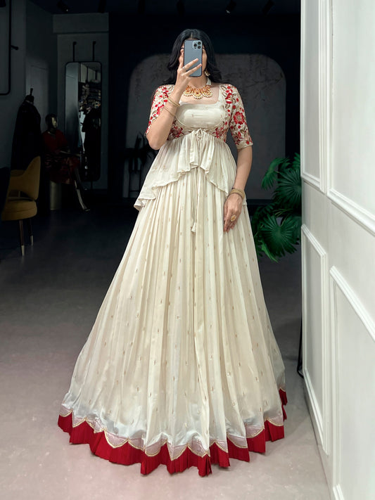 Elegant Chocolate Silk Co-ord Lehenga Set with Sequins and Thread Embroidery