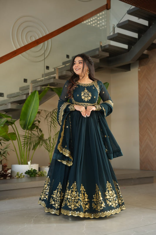 Exquisite Designer Gown with Dupatta – Limited Edition 2025