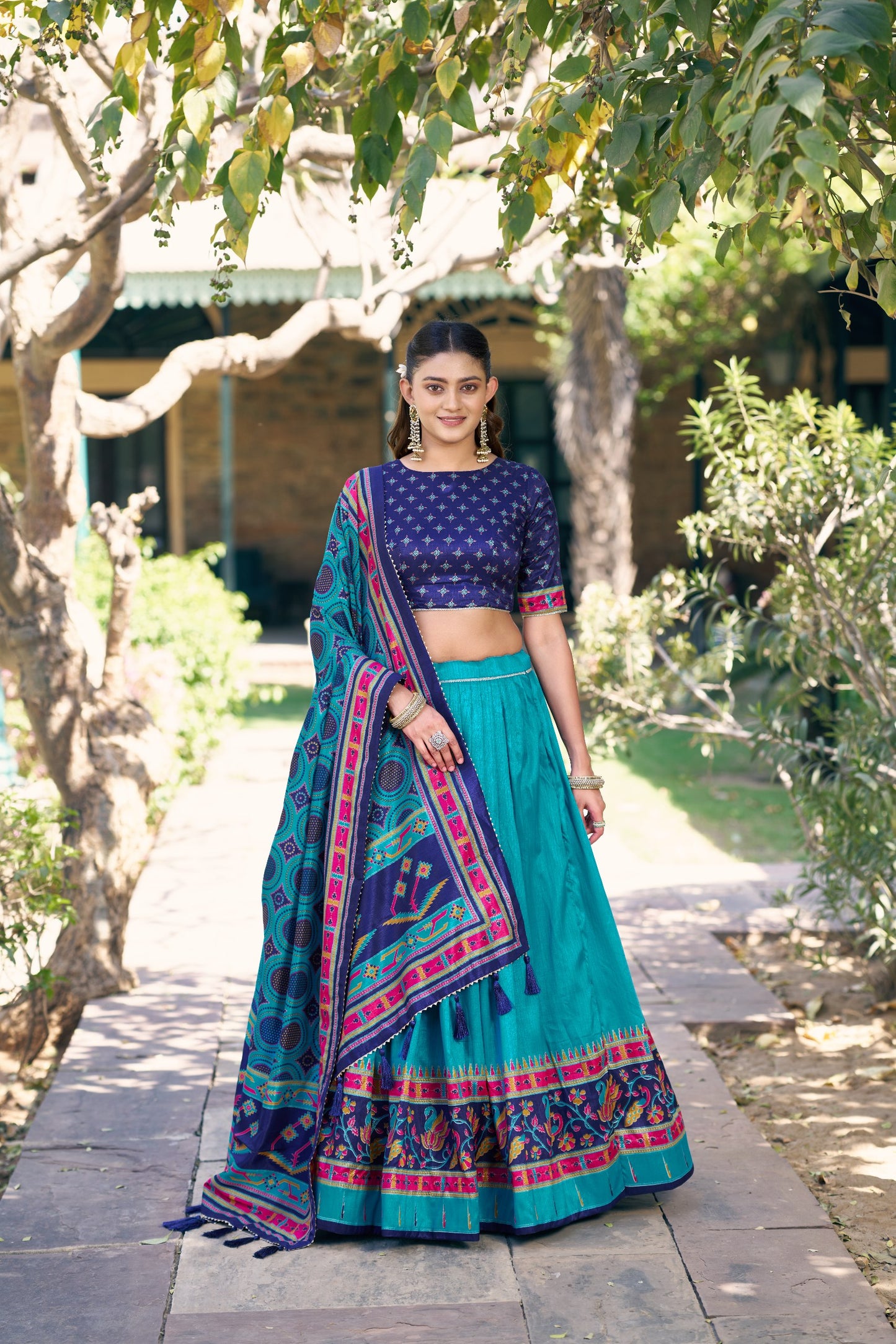 Elegant Tasar Silk Lehenga Choli Set for Festive Celebrations