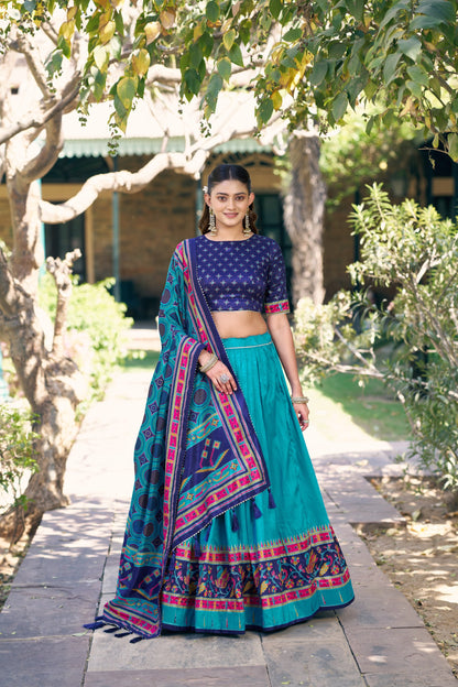 Elegant Tasar Silk Lehenga Choli Set for Festive Celebrations