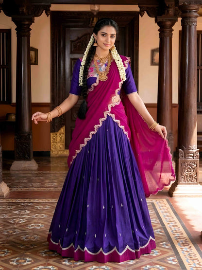 Elegant Embroidered Naysha Lehenga Choli with Sequins and Lace Accents for Festive and Wedding Occasions