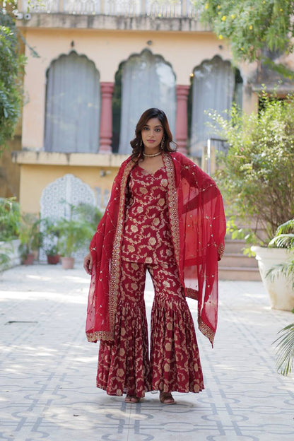 Exquisite Designer Ready-Made Gharara Suit