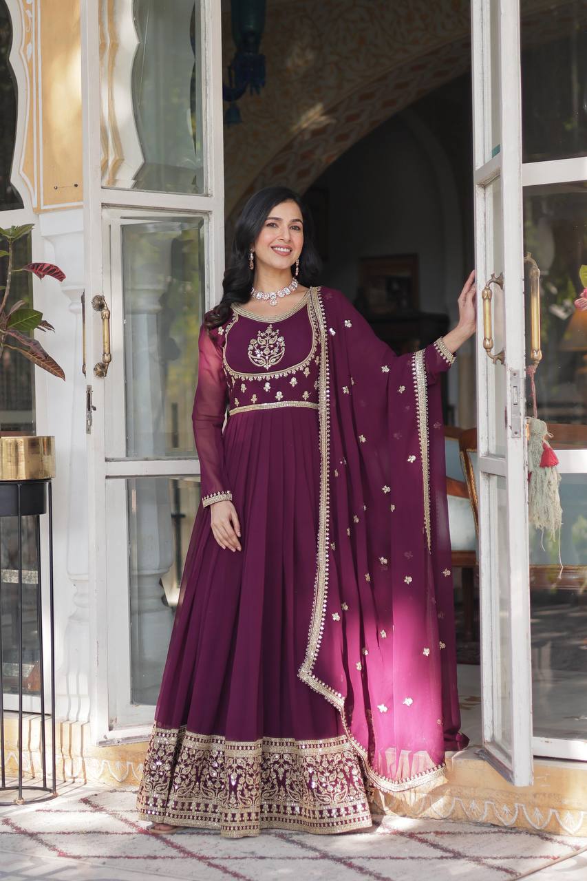 Indian Wedding Gown with Dupatta - Party Wear 2025