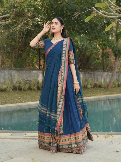 Pure Chanderi Cotton Lehenga Set for Timeless Elegance and Comfort