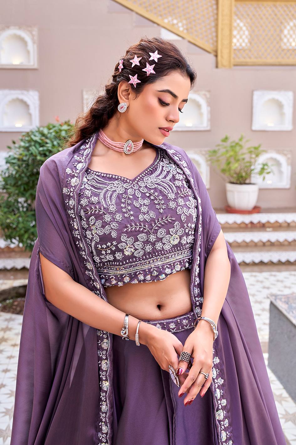 RangBhoomi Exclusive Wedding Special Lehenga Choli Set in Pure Rangoli Silk with Heavy Embroidery and Sequence Detailing