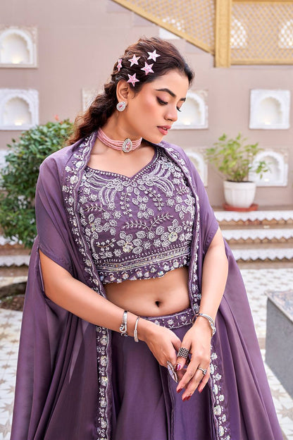 RangBhoomi Exclusive Wedding Special Lehenga Choli Set in Pure Rangoli Silk with Heavy Embroidery and Sequence Detailing