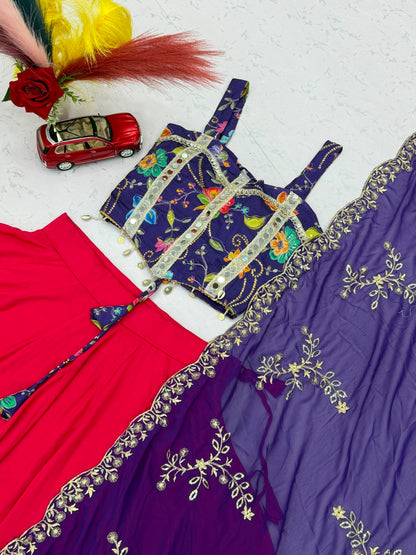 RangBhoomi Navratri Special Pure Cotton Lehenga Choli with 6m Flair & Heavy Embroidered Dupatta