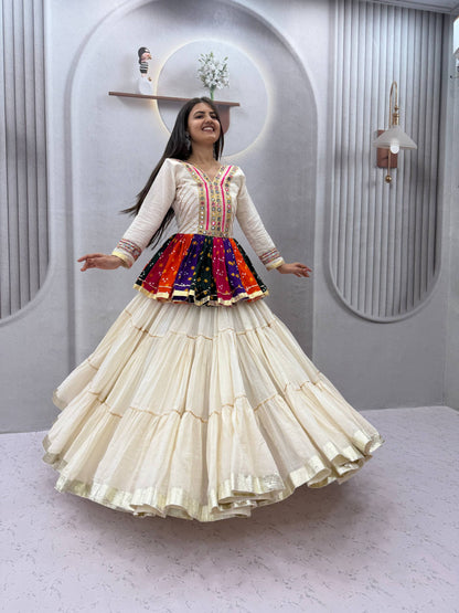 RangBhoomi Navratri Special Lehengacholi – Pure Cotton Kediyu & 9m Flair Lehenga, Fully Stitched