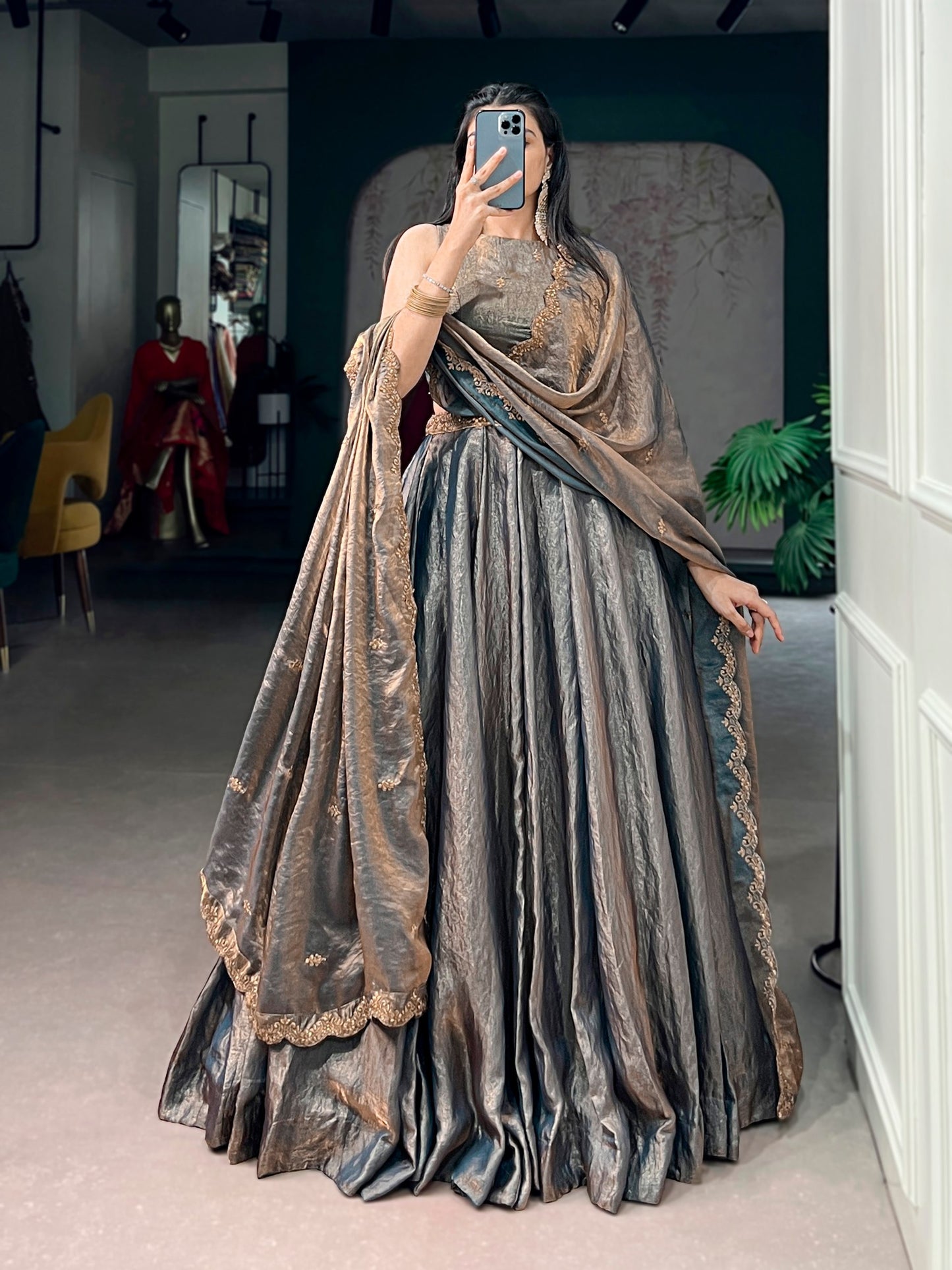 RangBhoomi Elegant Pastel Lehenga Collection with Gold Lace Detailing