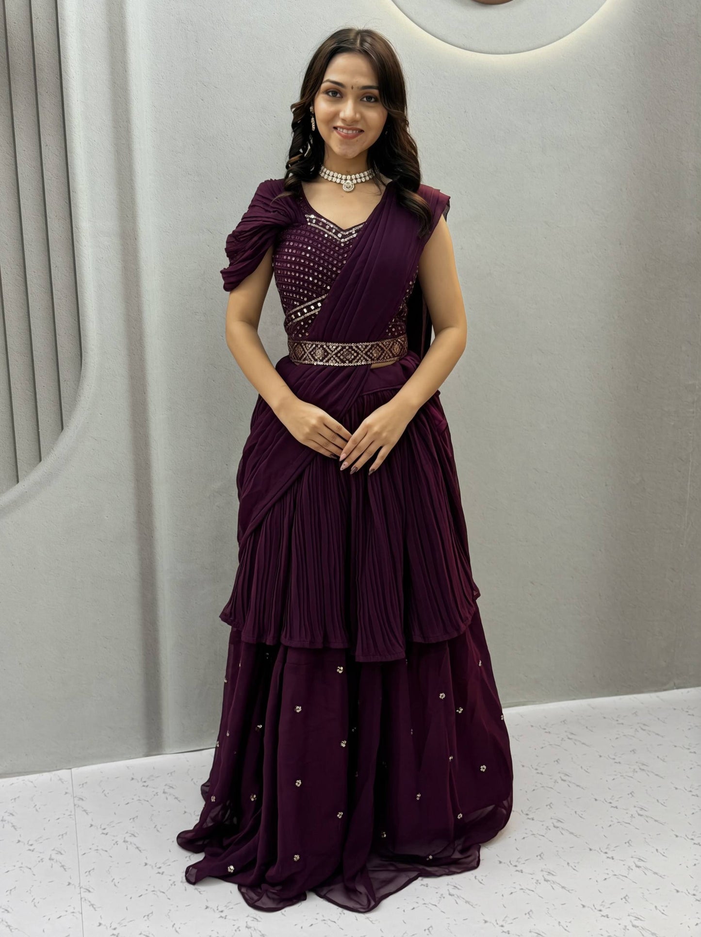 RangBhoomi Rakhi Special Pure Fox Georgette Lehenga Choli with Attached Dupatta