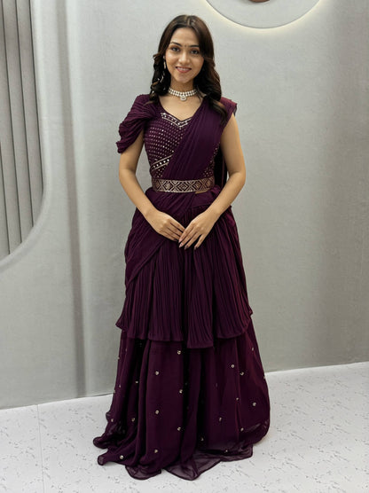 RangBhoomi Rakhi Special Pure Fox Georgette Lehenga Choli with Attached Dupatta