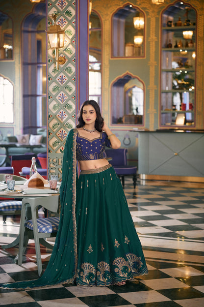 Rangoli Silk Lehenga Set – Elegant Synthetic Silk Fabric with Sequins and Thread Embroidery for Festive and Wedding Wear