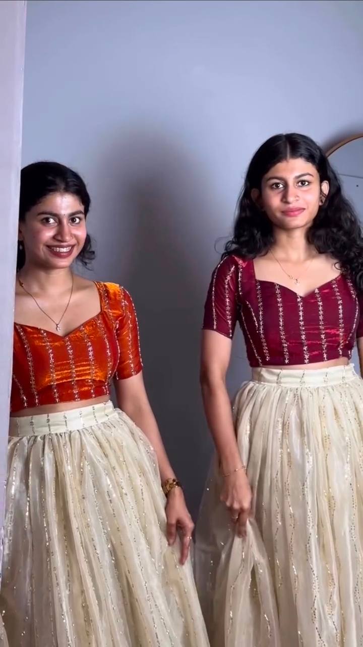 Fully Stitched Space Silk Lehenga Set with Sequins Embroidery — L/XL