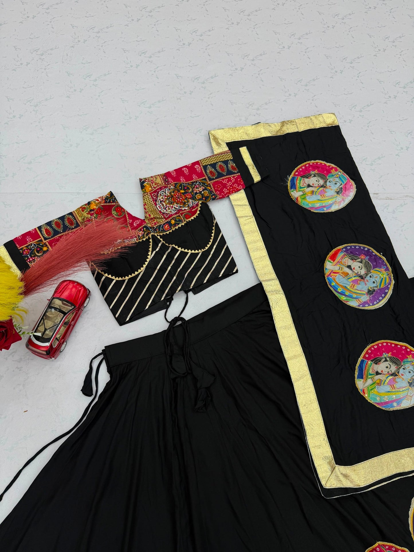 Pure Cotton 6-Meter Flair Lehenga Choli — Navratri Special, Fully Stitched with Cups