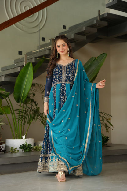 Designer Gown-Dupatta Collection | Zari & Sequin Embroidery