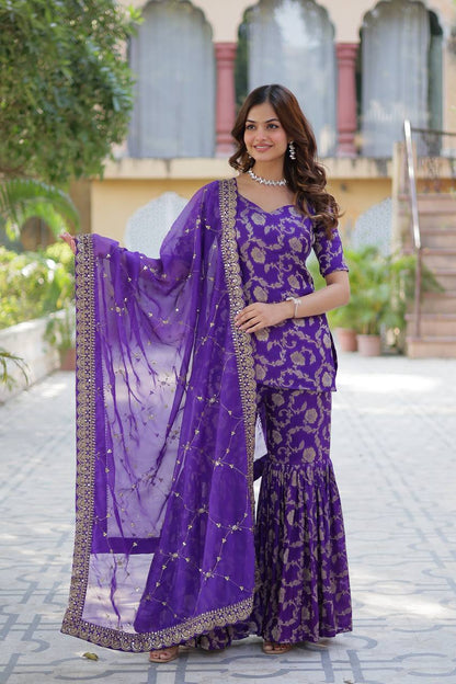 Exquisite Designer Ready-Made Gharara Suit