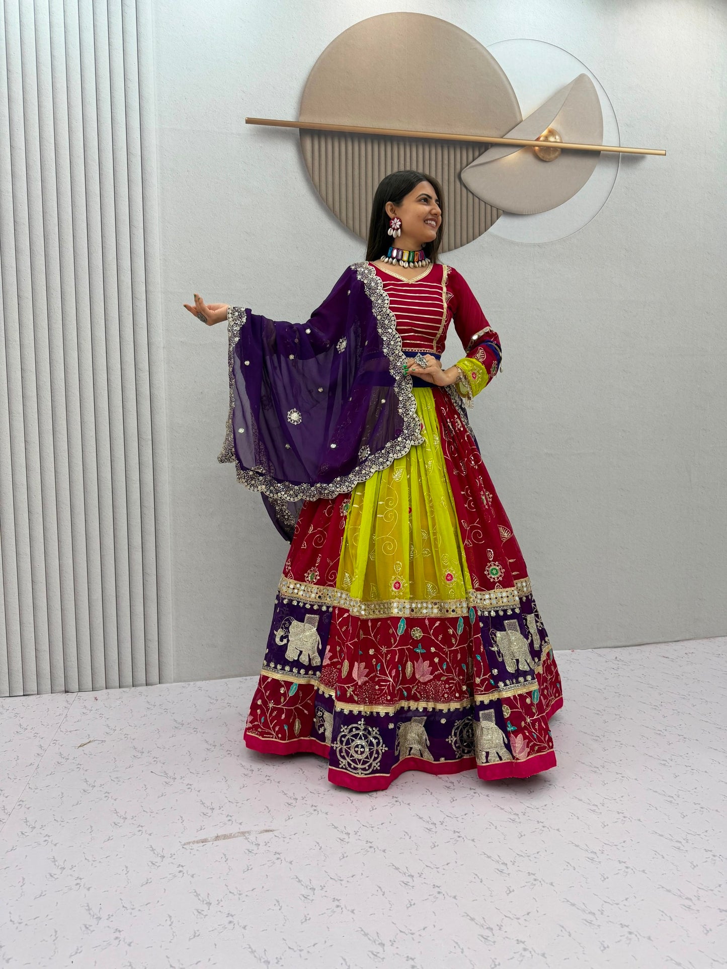 Navratri Special Vintage Chaniya Choli — Fox Georgette Embroidered Lehenga Set by RangBhoomi