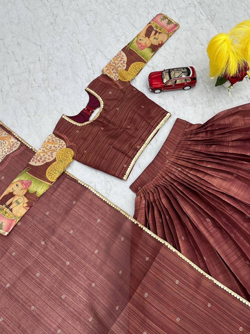 Rangbhoomi Kalamkari Lehenga Choli