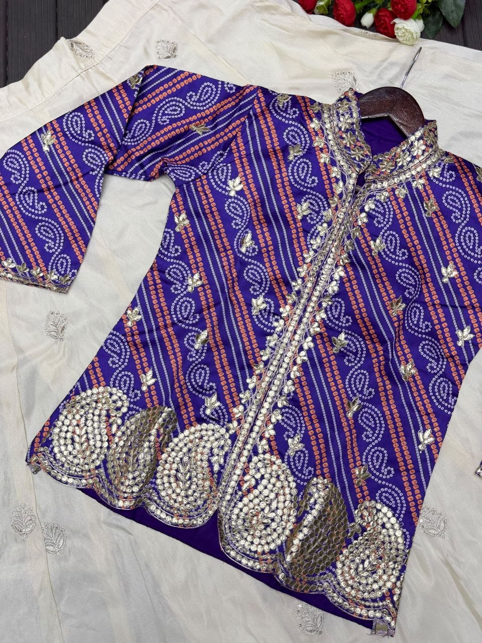 RangBhoomi Embroidered Sequence Jacket and Lehenga Choli - Ready to Wear Festive Set
