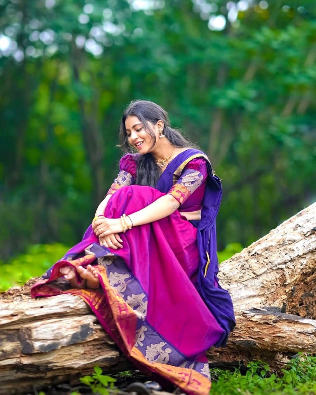 RangBhoomi Premium South Indian Kanjivaram Silk Lehenga Set with Georgette Dupatta and Zari Weaving