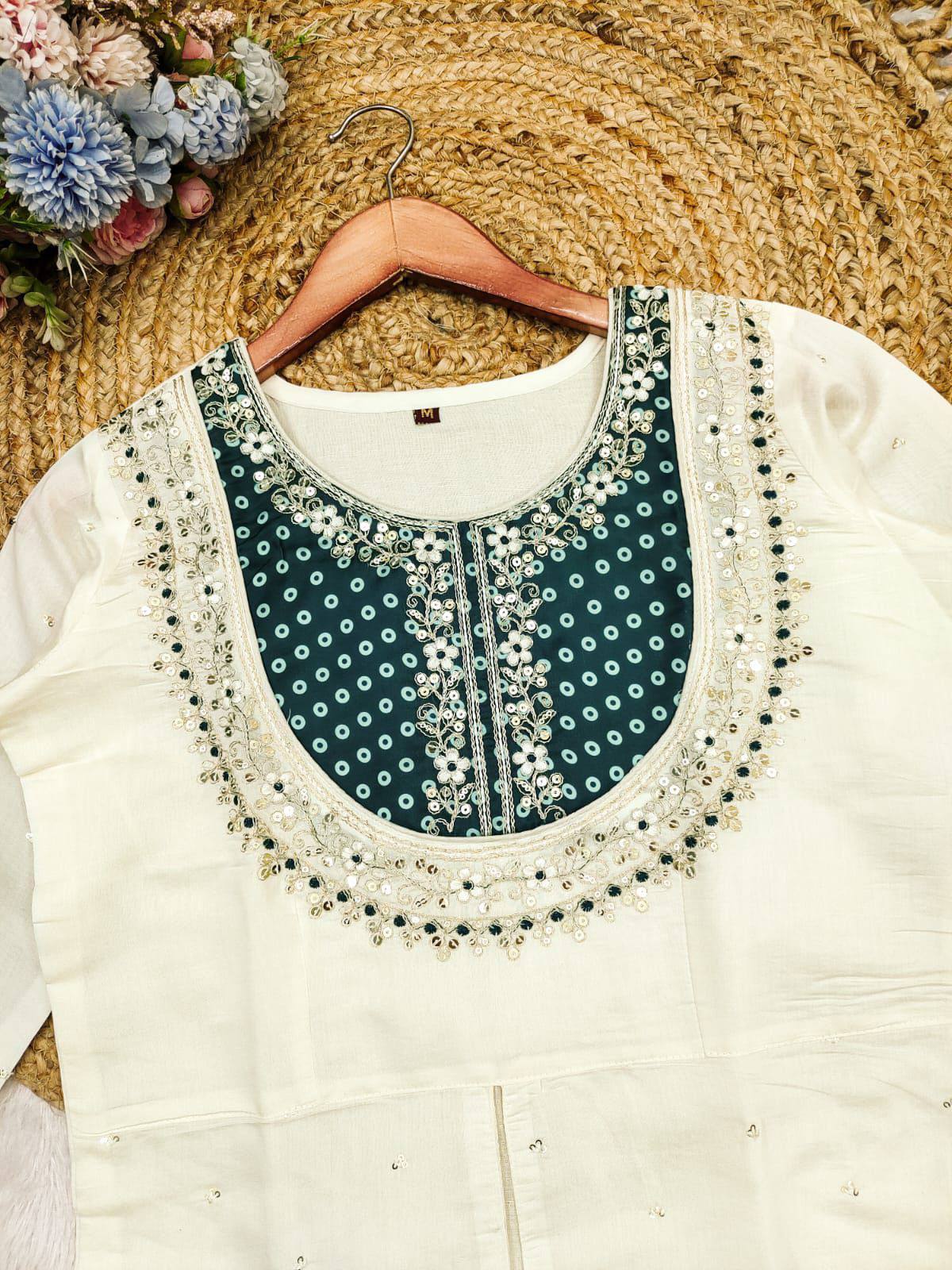 Premium Embroidered Roman Silk Cord Set