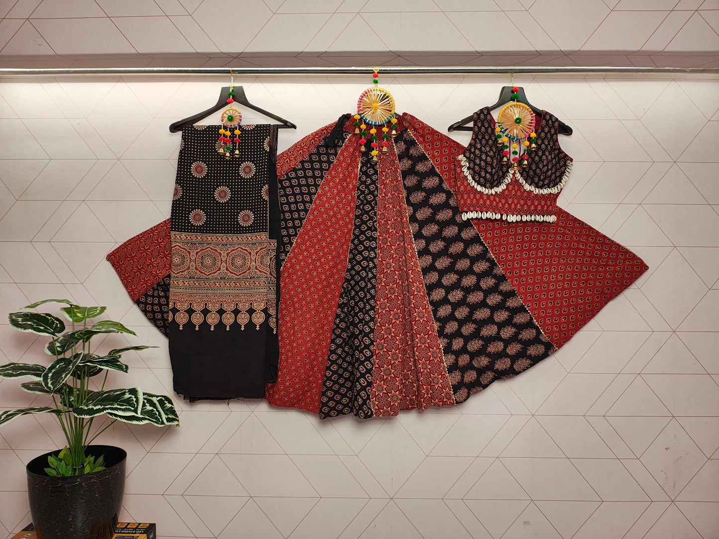 RB Ajrakh 2.0 Pure Cotton Handblock Lehenga Choli Set