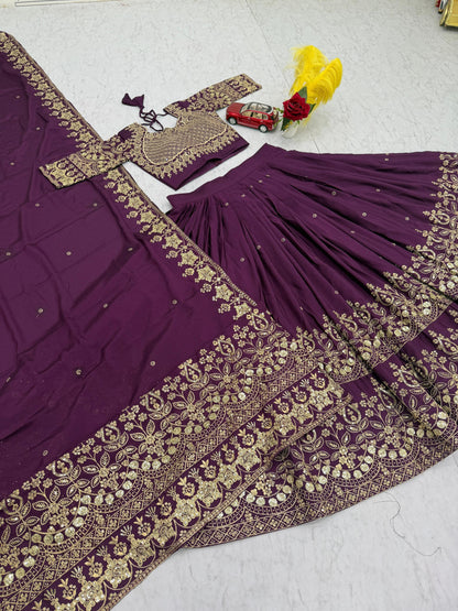 Elegant Festival Collection Lehenga Choli Set with Rich Embroidery and Glittering Sequins