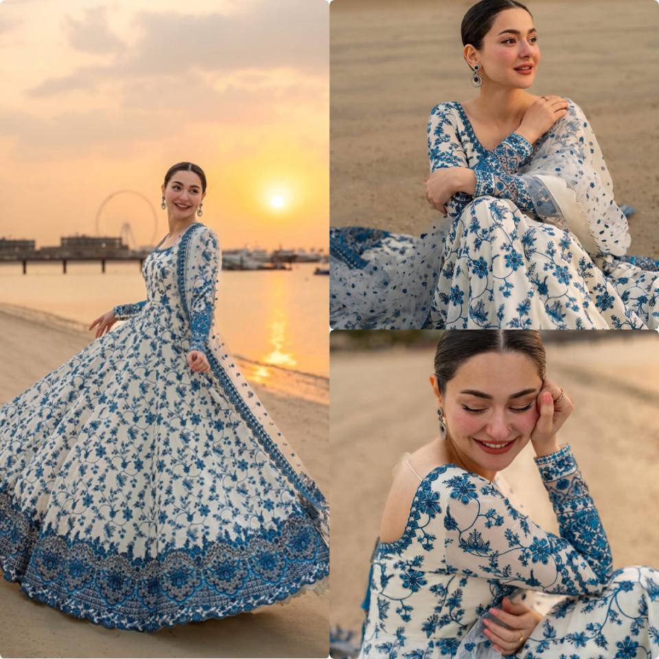 Elegant Party Wear Heavy Faux Georgette Gown with Organza Dupatta and Micro Cotton Bottom Set