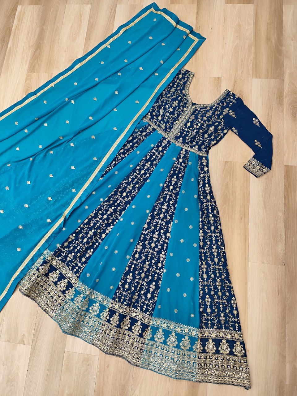 Designer Gown-Dupatta Collection | Zari & Sequin Embroidery