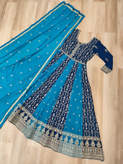 Designer Gown-Dupatta Collection | Zari & Sequin Embroidery