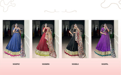 Chanderi Garba Choli with Zari-Embellished Tasar Silk Dupatta for an Elegant Festive Appearance