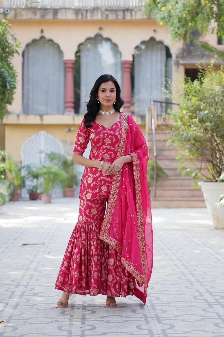 Exquisite Designer Ready-Made Gharara Suit