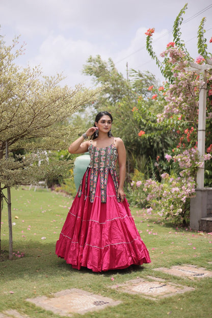 RangBhoomi Navratri Kora Cotton Lehenga Set — Full-Stitched Festive Ensemble