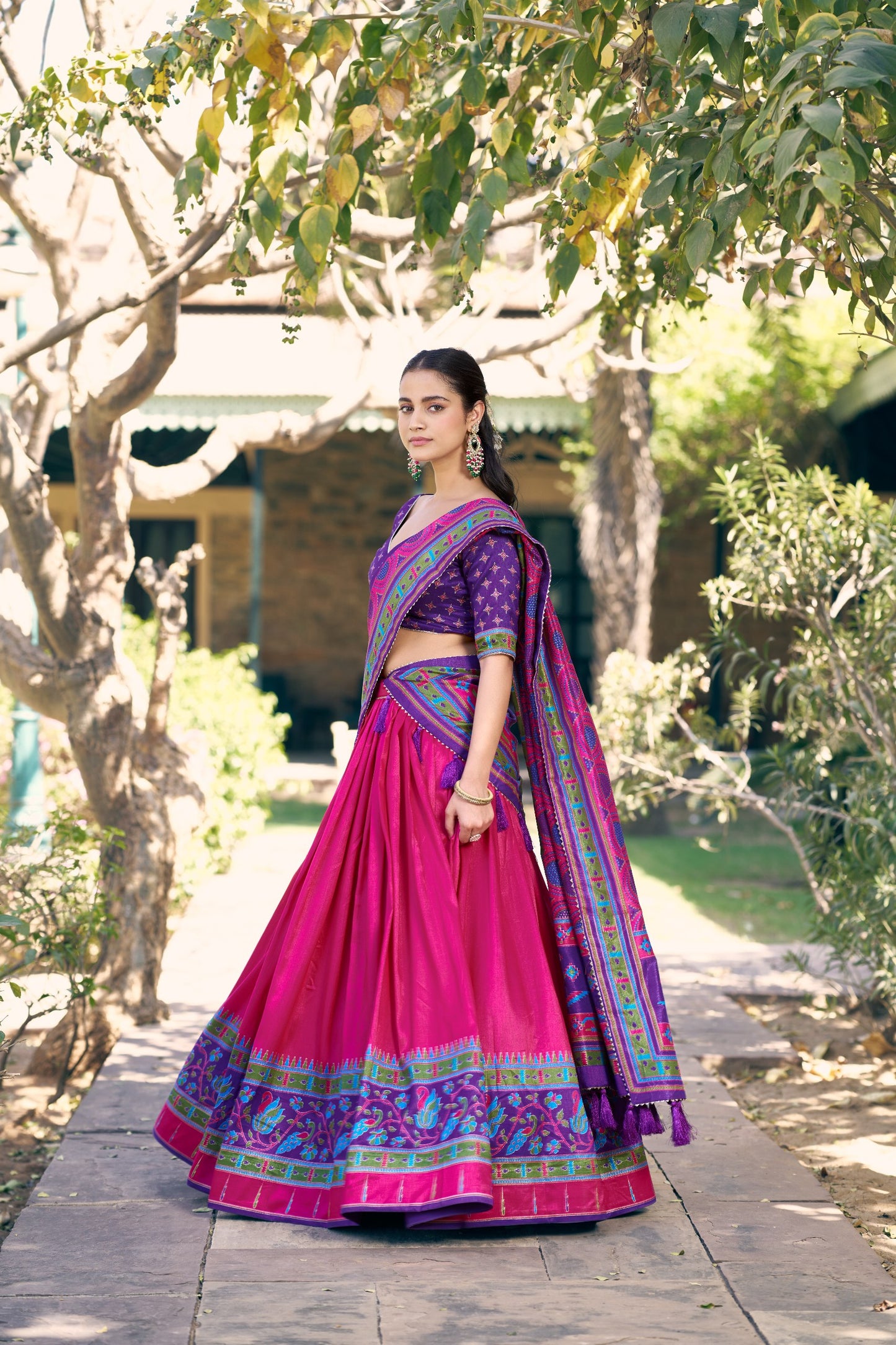 Elegant Tasar Silk Lehenga Choli Set for Festive Celebrations