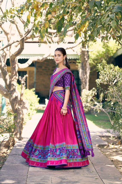 Elegant Tasar Silk Lehenga Choli Set for Festive Celebrations