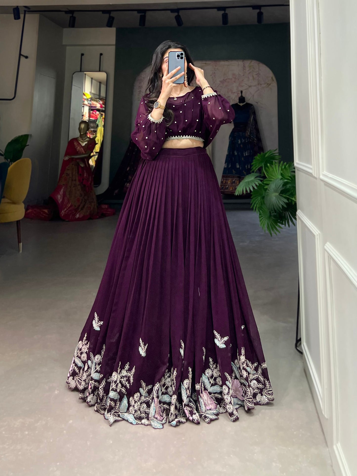 Exude Elegance with the Georgette Two-Piece Co-Ord Set, Perfectly Embroidered for a Unique Blend of Heritage and Contemporary Style