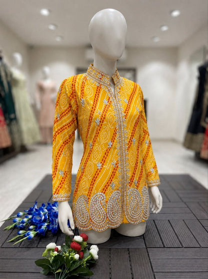 RangBhoomi Embroidered Sequence Jacket and Lehenga Choli - Ready to Wear Festive Set