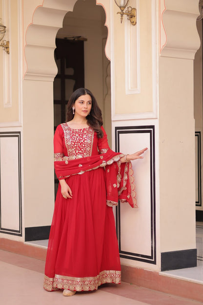 Designer Gown 2025 - Ready Made, Embroidered | Rangbhoomi