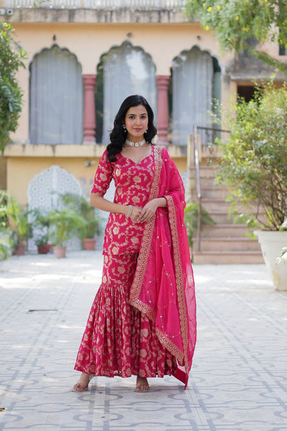 Exquisite Designer Ready-Made Gharara Suit