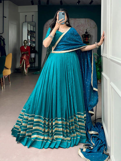 RangBhoomi Chanderi Mirror & Pearl Lehenga with Zari Butti Dupatta - Navratri Collection 2026