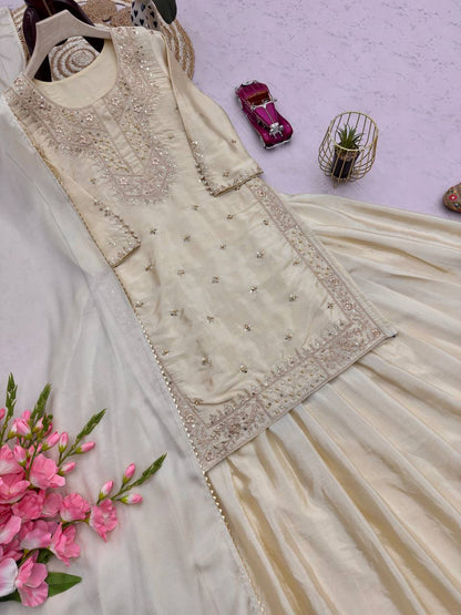 RangBhoomi Designer Party Wear Lehenga Set — Heavy Chinon Silk Embroidery & Sequin Work