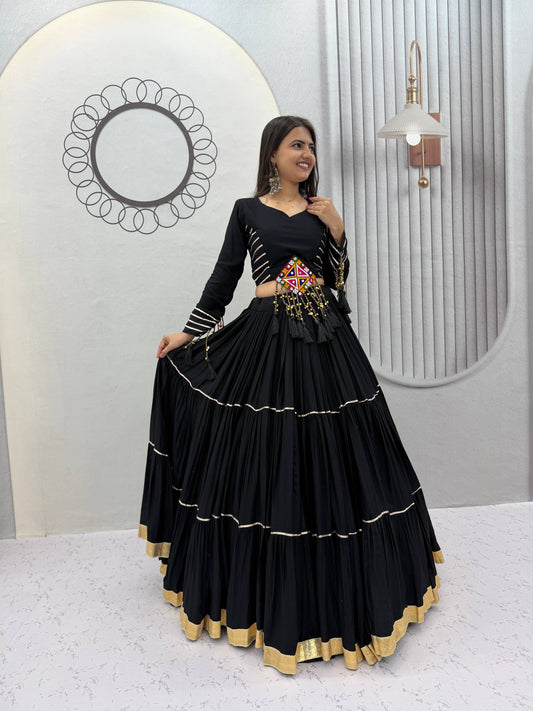 RangBhoomi Navratri Special Cotton Lehenga Choli — Big Flair 9+ Meter, Fully Stitched