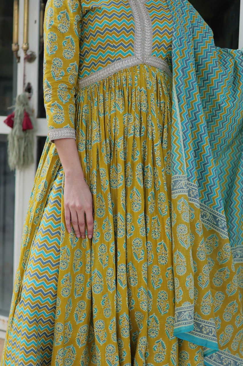 Premium Pure Cotton Kurti Set with Pant & Dupatta – Elegant Ethnic Wear