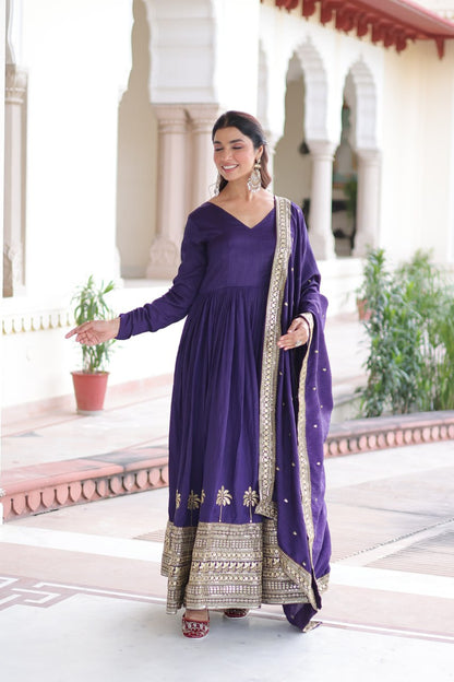 RangBhoomi Elegant Vichitra Silk Gown with Sequined Dupatta Collection 2026