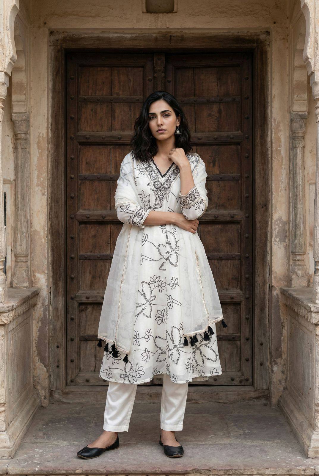 Premium Anarkali Salwar Suit Set with Dupatta - Digital Print
