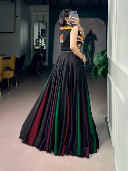 RangBhoomi Navratri 2026 Black Georgette Lehenga Set